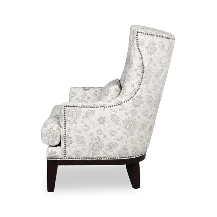 Haden 30\" Chenille Fabric Accent Chair with Wood Base and Nailhead Trim - Limbu Mint Multicolour