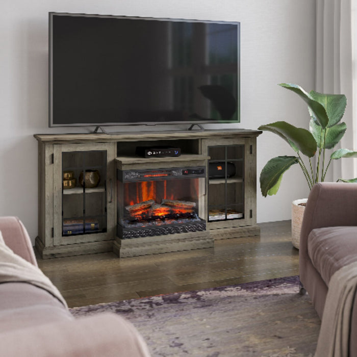 Manhasset 63\" Electric Fireplace TV Stand with Storage for TVs up to 70\" - Valley Pine