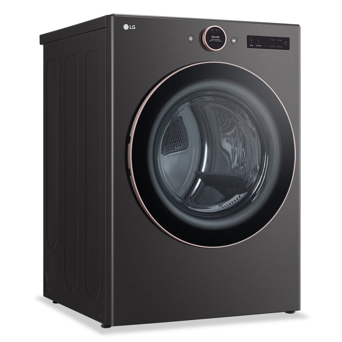 LG 7.4 Cu. Ft. Smart Electric Dryer with Steam - Black Steel - Stackable - DLEX6500B 