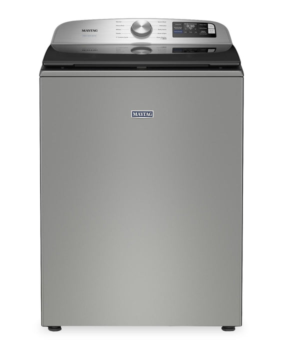 Maytag 6.0 Cu. Ft. Smart Top-Load Washer and 7.4 Cu. Ft. Front Load Electric Dryer - Radiant Silver