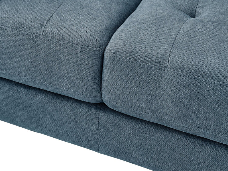 Metro 57\" Fabric Loveseat with Tufted Seat Cushions and Reversible Back Cushions - Denim Blue
