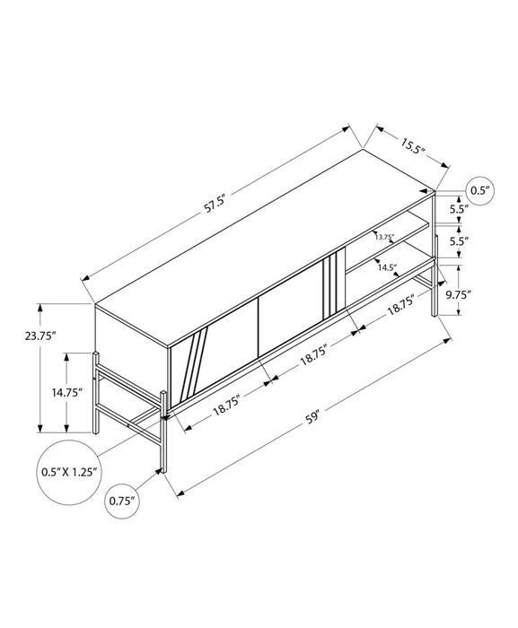Jae 59” TV Stand - White