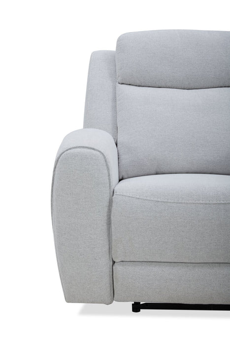 Reign 87\" Bronco Stone Grey Fabric Power Reclining Sofa with USB Port