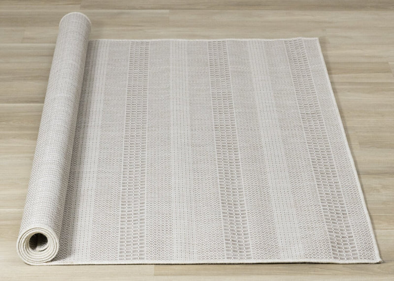 Lira 5'3\" x 7'7\" Striped Outdoor Rug – Cream 