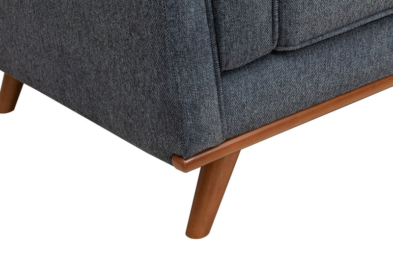 Kassia 2-Piece Linen-Look Sectional - Blue