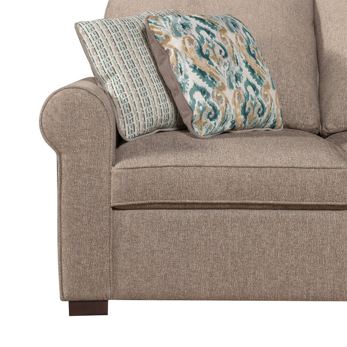 Scott Living Haven 3-Piece Chenille Fabric Sleeper Sectional - Taupe 