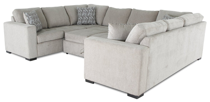 Legend 3-Piece Chenille Sleeper Sectional Sofa - Platinum
