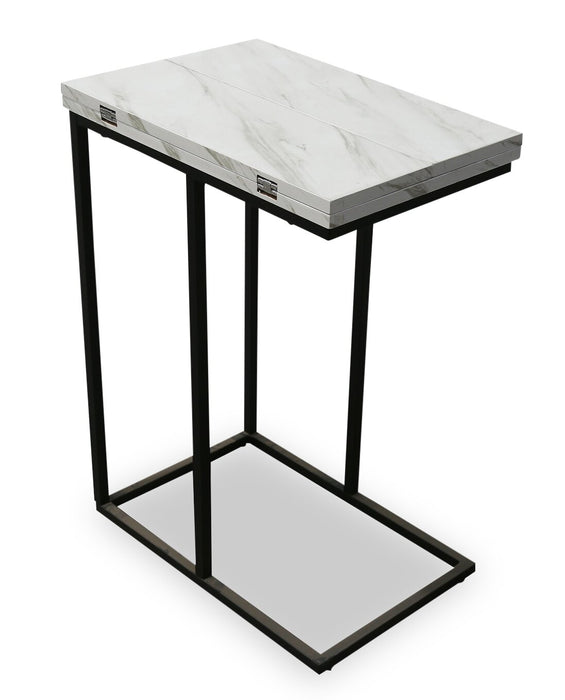 Pia Foldable Chairside Table - White