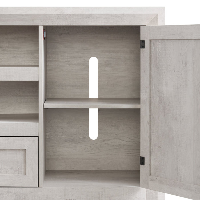 Hayward 70” Modern TV Stand with Storage and Cable Management for TVs up to 75” - White