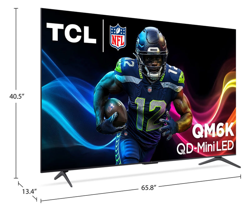 TCL 75\" QM6K Series QD-Mini LED QLED 4K UHD Smart Google TV (75QM6K)
