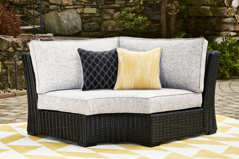 Jasper Patio Curved Corner Chair - Black