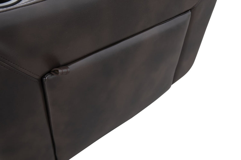 Escape 39\" Power Reclining Chair with Power Headrest and Surround Sound - Dark Brown Leather-Look Fabric