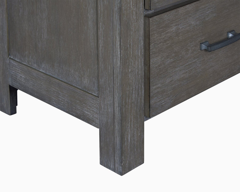 Koda Bedside 2-Drawer Nightstand, 23.7\"W x 23.7\"H, Acacia Wood - Grey 