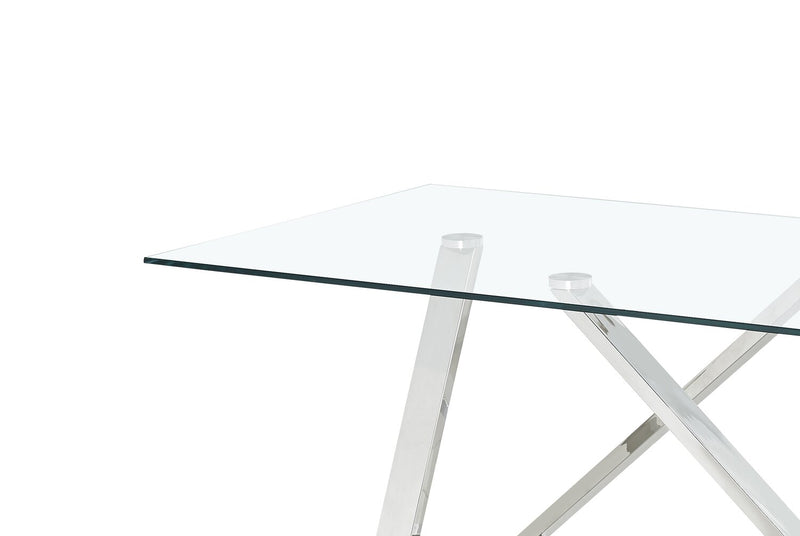 Briar 47\" Modern Glass Top Coffee Table - Silver