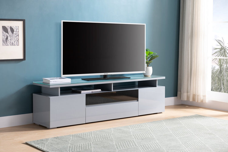 Adam 78\" Modern TV Stand with Storage and Cable Management for TVs up to 86\"- Grey