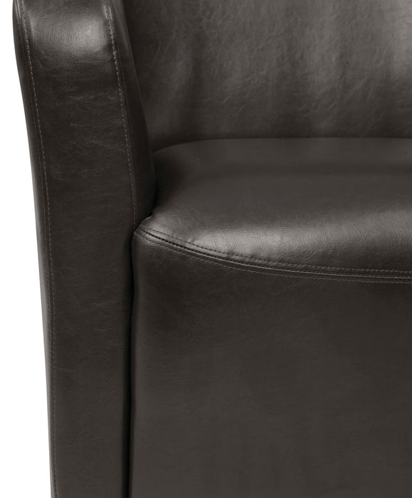 Zello Faux Leather Accent Chair - Brown