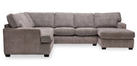 Made in Canada Luxe 3-Piece Right-Facing Fabric Sectional with Removable Cushions - Zaftig Dove Grey 