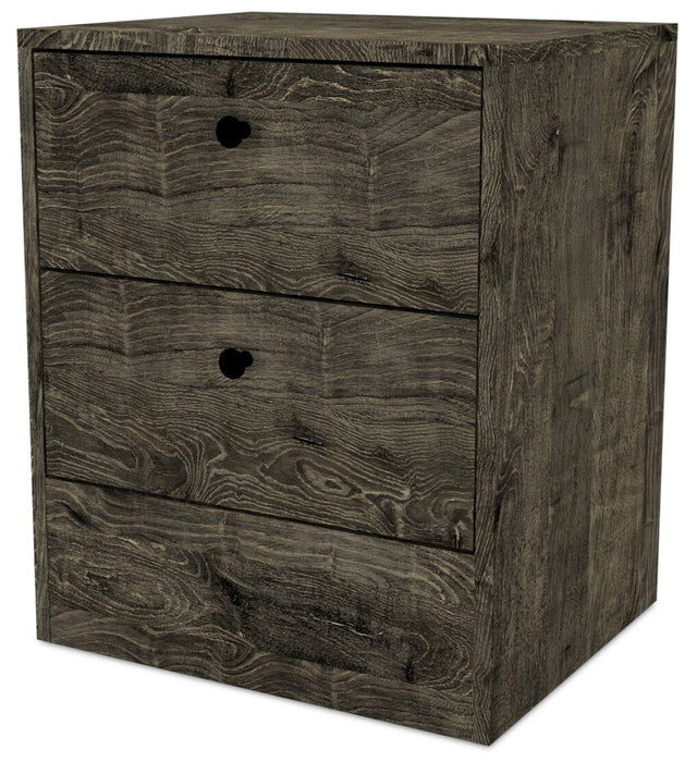 Hart Bedside 2-Drawer Nightstand, 18.4\"W x 22.2\"H, Made in Canada - Grey 