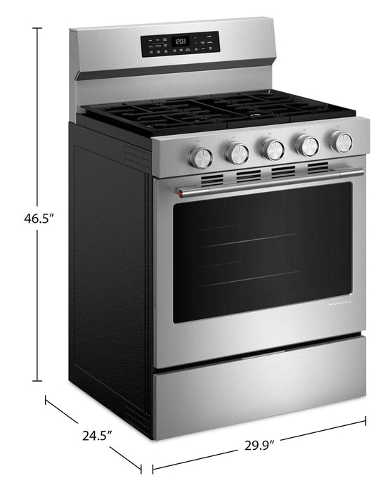KitchenAid 5.0 Cu. Ft. Smart Freestanding Gas Range - PrintShield™ Stainless - KFGS330TPS