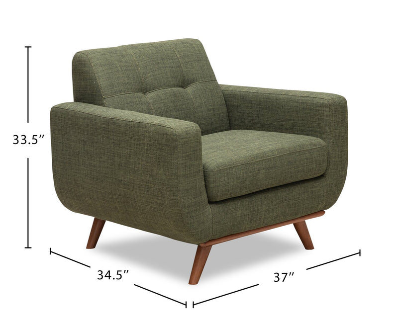 Freeman Linen-Look Fabric Chair - Avocado