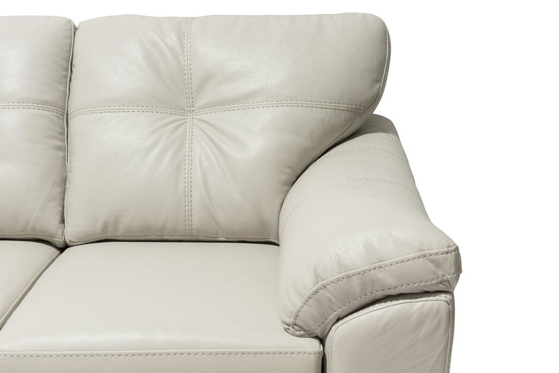 Made in Canada Addison 2-Piece Left-Facing Leather-Look Fabric Sectional with Removable Seat Cushions - Beige 