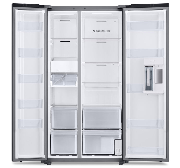 Samsung 36\" 22.6 Cu. Ft. Side-by-Side with Beverage Centre Refrigerator - White Glass - RS23CB760012… 