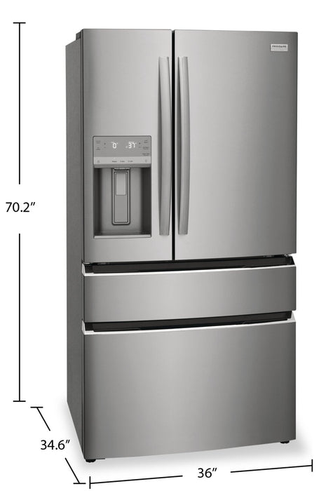 Frigidaire Gallery 36\" 26.3 Cu. Ft. Standard-Depth 4-Door French-Door Refrigerator - Smudge-Proof® S… 