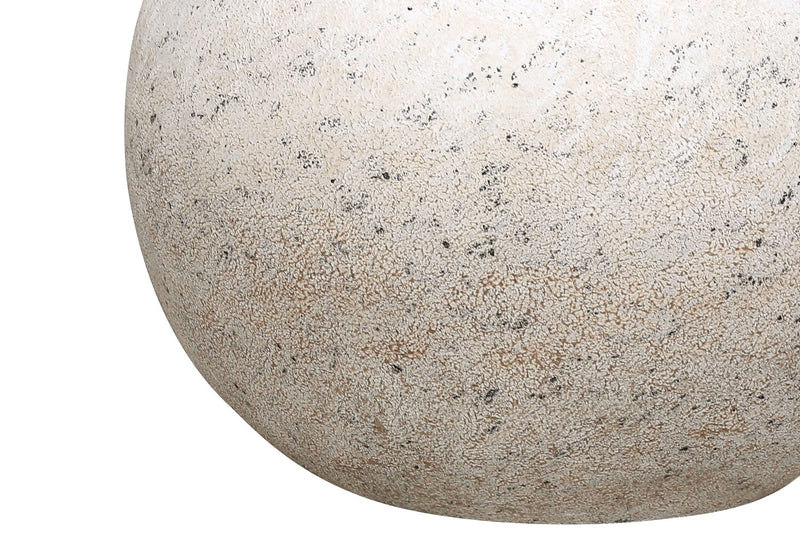 20\" Grey Textured Concrete Table Lamp with Linen Shade