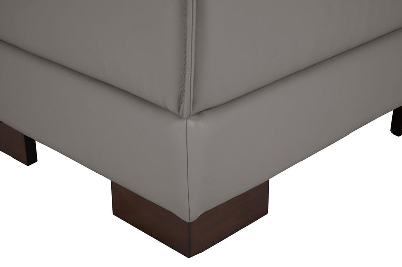 Citadel 2-Piece Right-Facing Top-Grain Genuine Leather Sectional with Wood Legs - Grey 