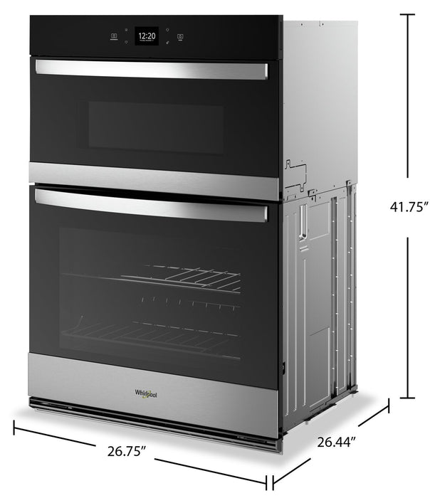 Whirlpool 27\" 5.7 Cu. Ft. Electric Combination Wall Oven with Air Fry - Fingerprint Resistant Stainl… 