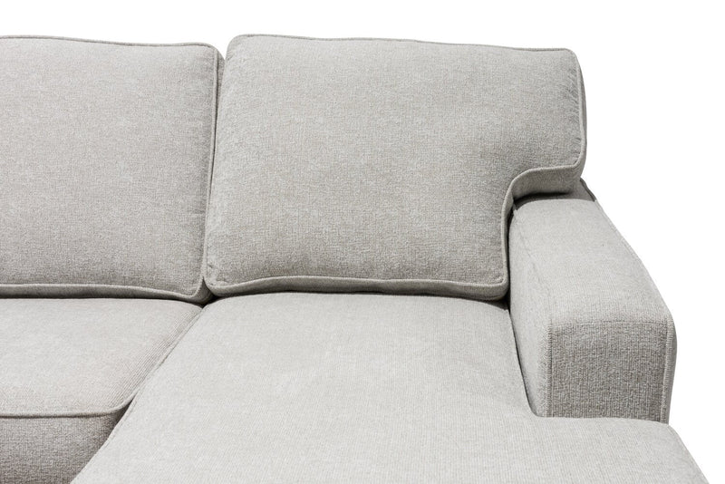 Made in Canada Verona 2-Piece Right-Facing Linen-Look Fabric Sectional with Removable Cushions - Beige 
