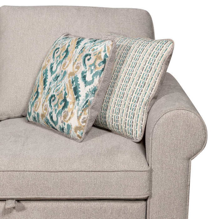 Scott Living Haven 3-Piece Chenille Fabric Sleeper Sectional - Grey 