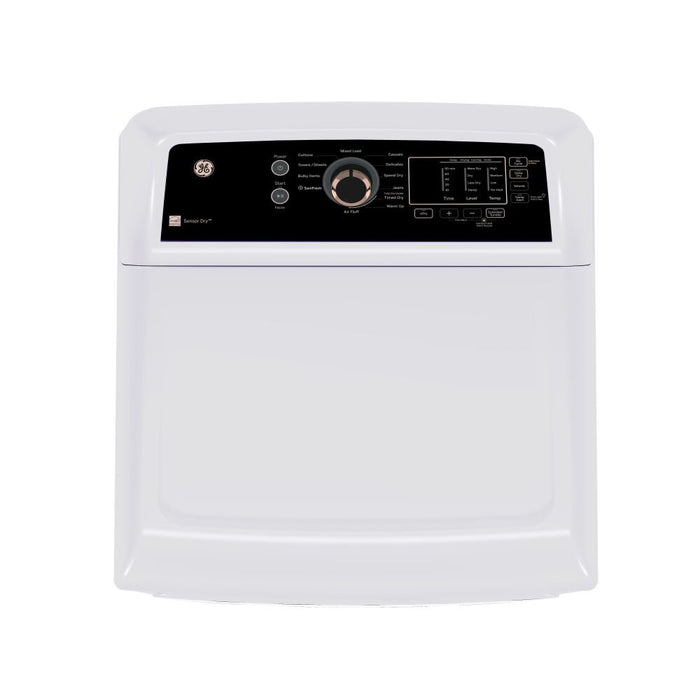 GE 7.4 Cu. Ft. Electric Dryer - White and Rose gold - GTD69EBPYWR