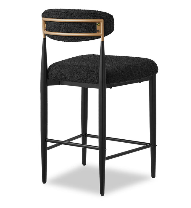 Capri Boucle Fabric Counter Dining Stool - Black