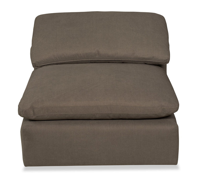 Eclipse Modular 43\" Linen-Look Fabric Corner Chair with Reversible Feather Down Cushions - Slate Grey 