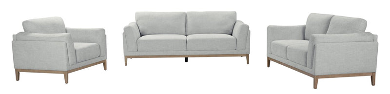 Valley 44\" Fabric Chair with Rubberwood Base and Legs - Grey