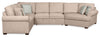 Scott Living Haven 3-Piece Right-Facing Chenille Fabric Cuddler Sleeper Sectional - Taupe