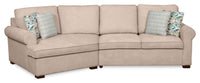 Scott Living Haven 2-Piece Left-Facing Chenille Fabric Cuddler Sectional - Taupe 