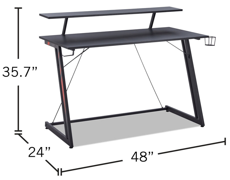 Sparta Gaming Desk - Black