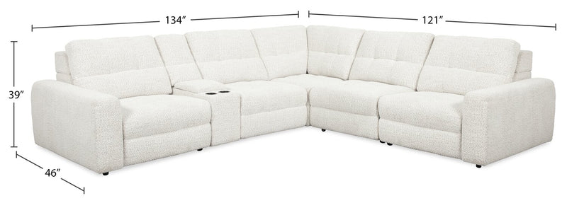 Scott Living Elevate Modular 6-Piece Right-Facing Chenille Fabric Sectional with Power Reclining - Beige 