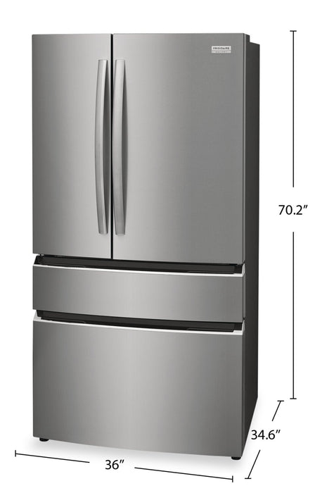 Frigidaire Gallery 36\" 27.2 Cu. Ft. Standard-Depth 4-Door French-Door Refrigerator - Smudge-Proof® S… 