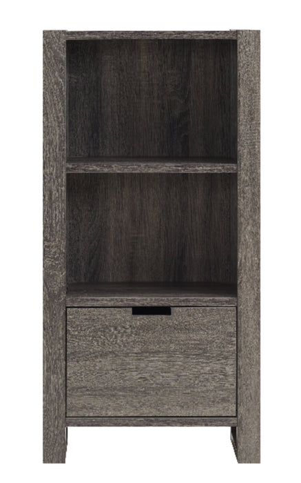 Oscar Owen 2-Shelf Bookcase with File Drawer - Grey
