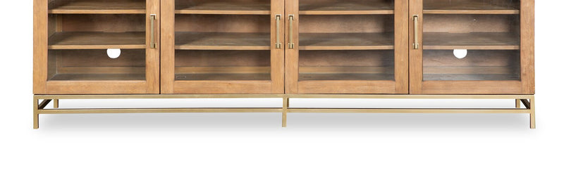 Cresset 84” Modern Solid Wood TV Stand with Storage and Cable Management for TVs up to 90\" - Belgian