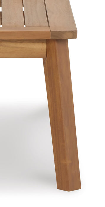 Bern Outdoor Patio Bench - 46\"W, Acacia Wood & Polyrethane Finish - Natural 