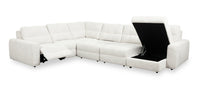 Scott Living Elevate Modular 6-Piece Right-Facing Beige Chenille Fabric Sectional with Power Reclining  
