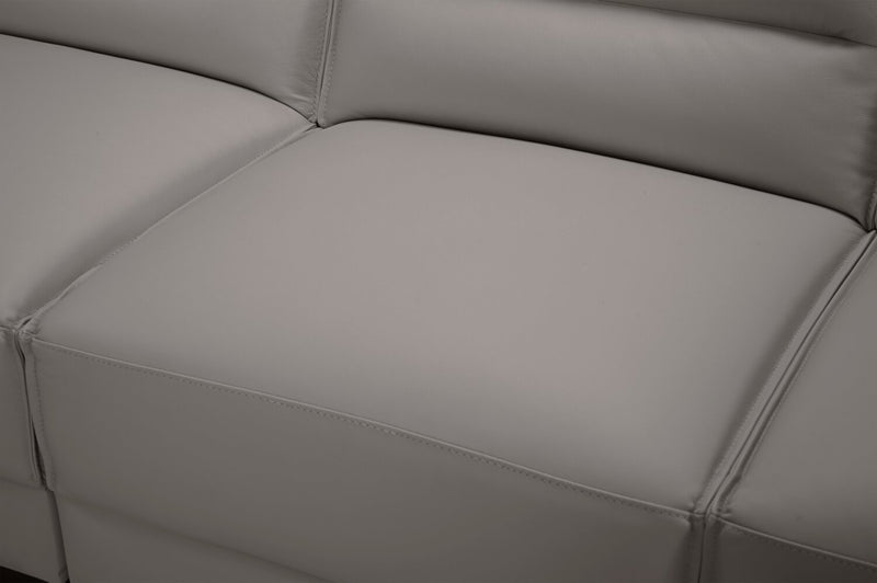 Citadel 2-Piece Left-Facing Top-Grain Genuine Leather Sectional with Rubberwood Legs - Grey