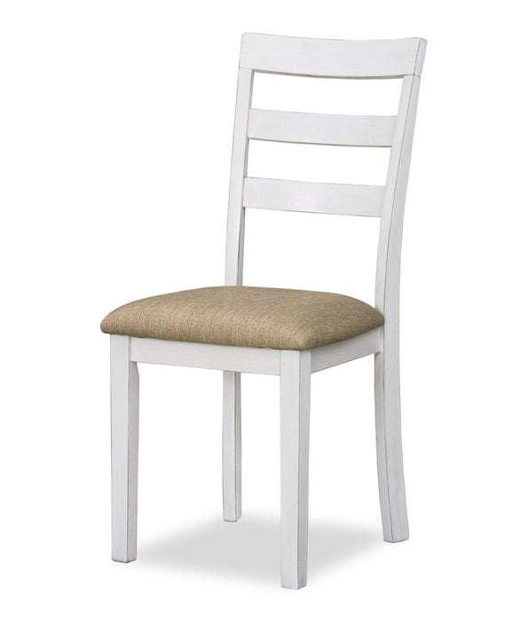 Bryn 3pc Dining Package with 42\" Drop-Leaf Table & 2 Chairs, Fabric -Two-Tone White & Brown
