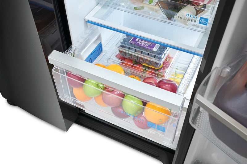 Frigidaire Gallery 36.1\" 22.3 Cu. Ft. Counter-Depth Side-by-Side Refrigerator - Smudge-Proof® Black … 