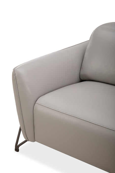 Riviera Top-Grain Genuine Leather Power Reclining Sofa - Light Grey
