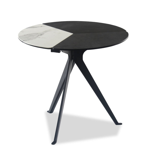 Titan 25\" Modern Round End Table - White, Grey & Black 